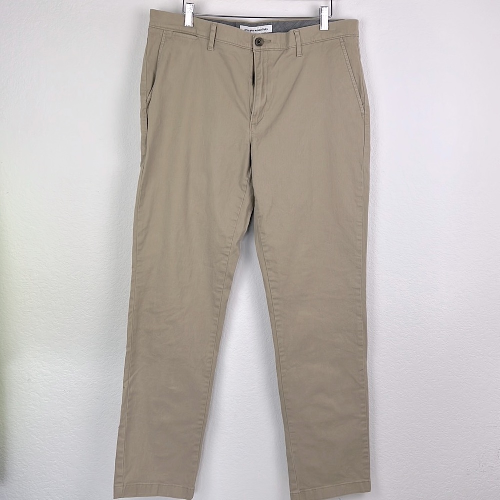 Amazon Essentials Jeans Mens Size 36 W 34L Khaki Business Casual Office Preowned
